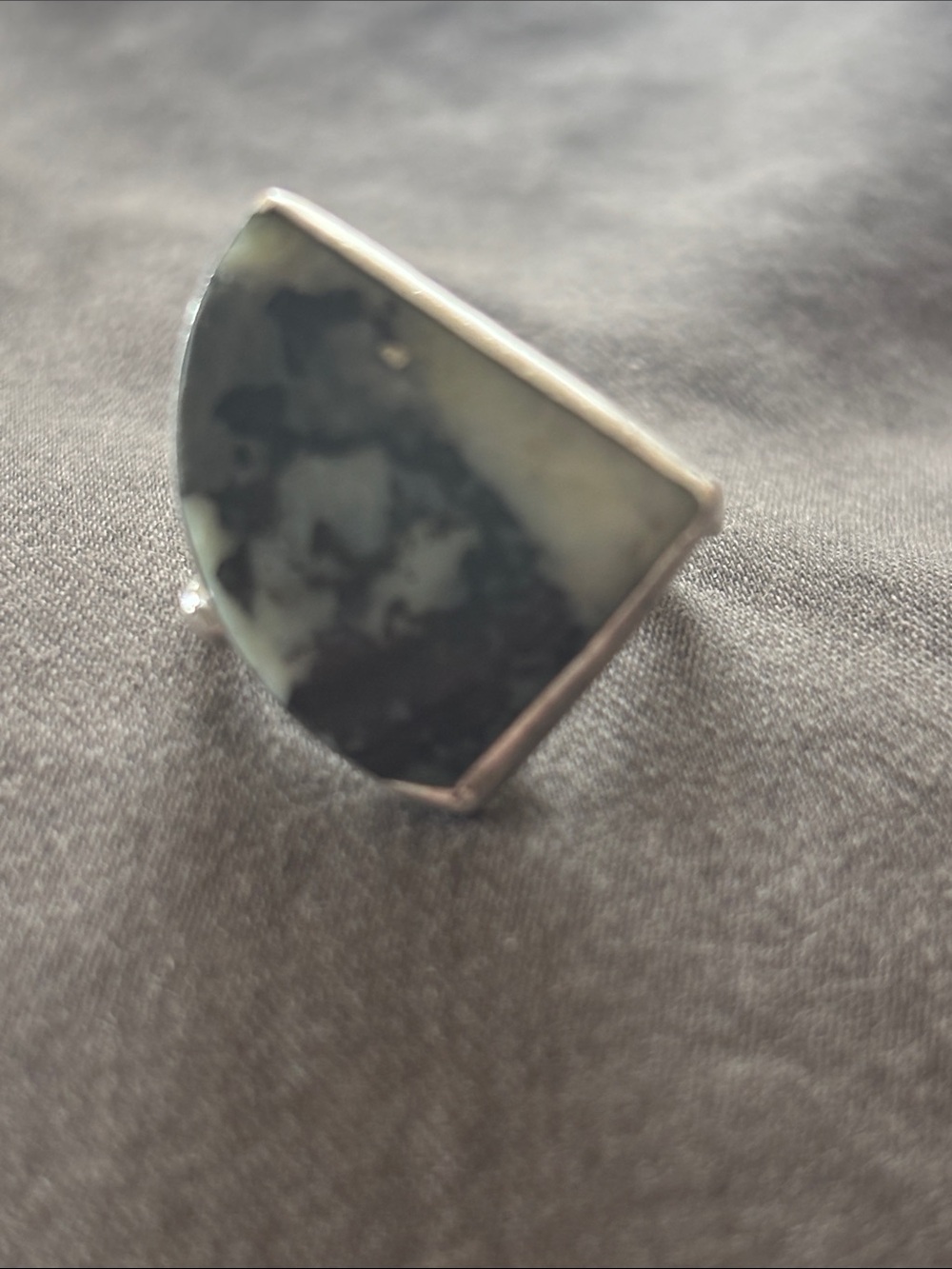 Handmade agate and sterling ring size 6